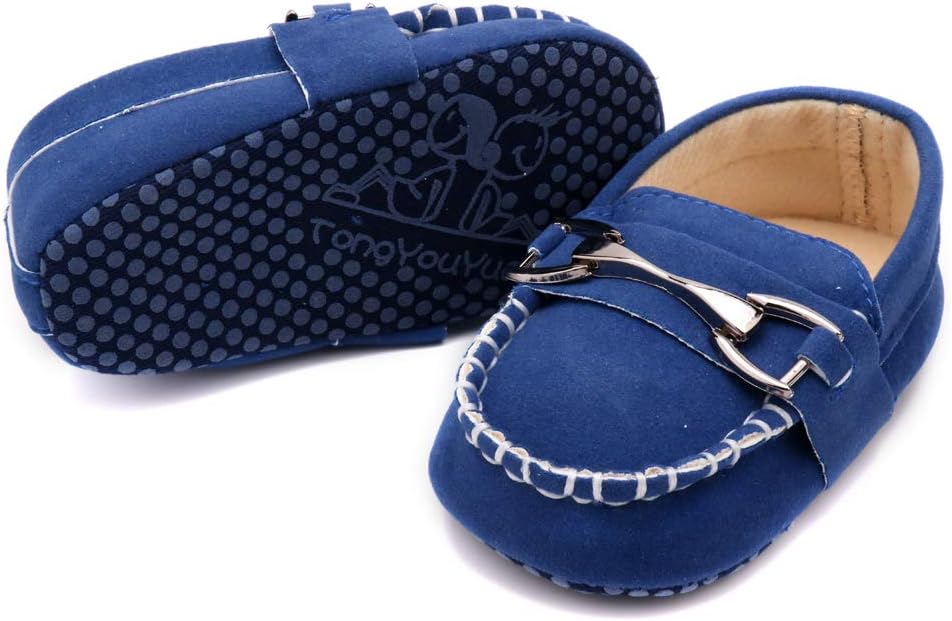LONSOEN Baby Girls Boys Loafers Prewalker Dress Crib Shoes