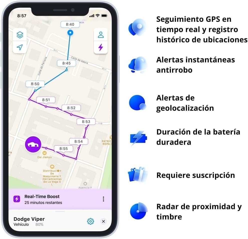 GPS PRO Tracker - Real-time Location - 1-Year Subscription Included - for Cars, Motorcycles, Bicycles, Children - Motion and Tilt Alerts - 4G LTE-M Network - Up to 3 Months Battery Life