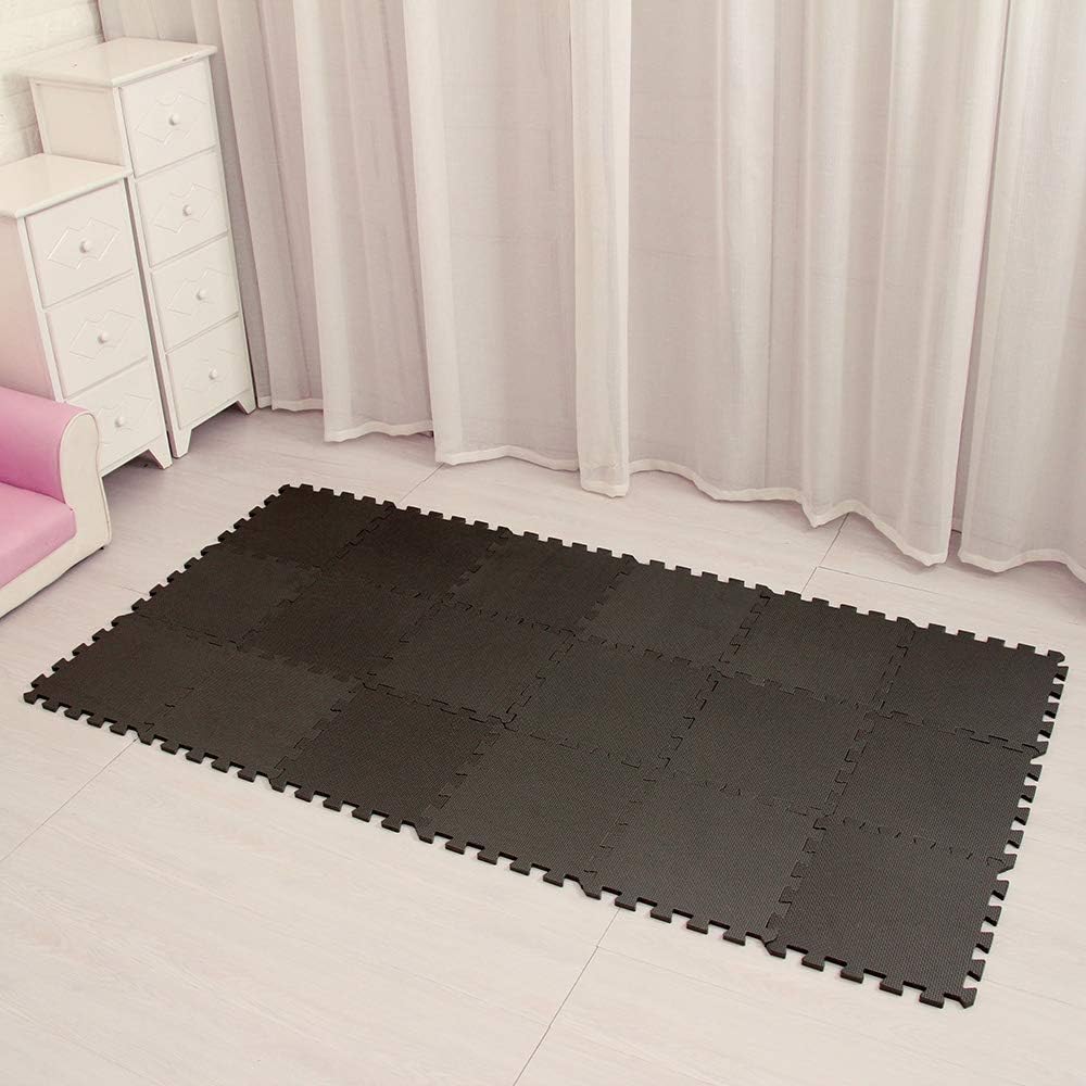 MQIAOHAM® 18 Pieces Puzzle Play Mats, Soft Baby Play Mat, Kids Interlocking Foam Floor Tiles, Toddlers Carpet Playmats G301018-104