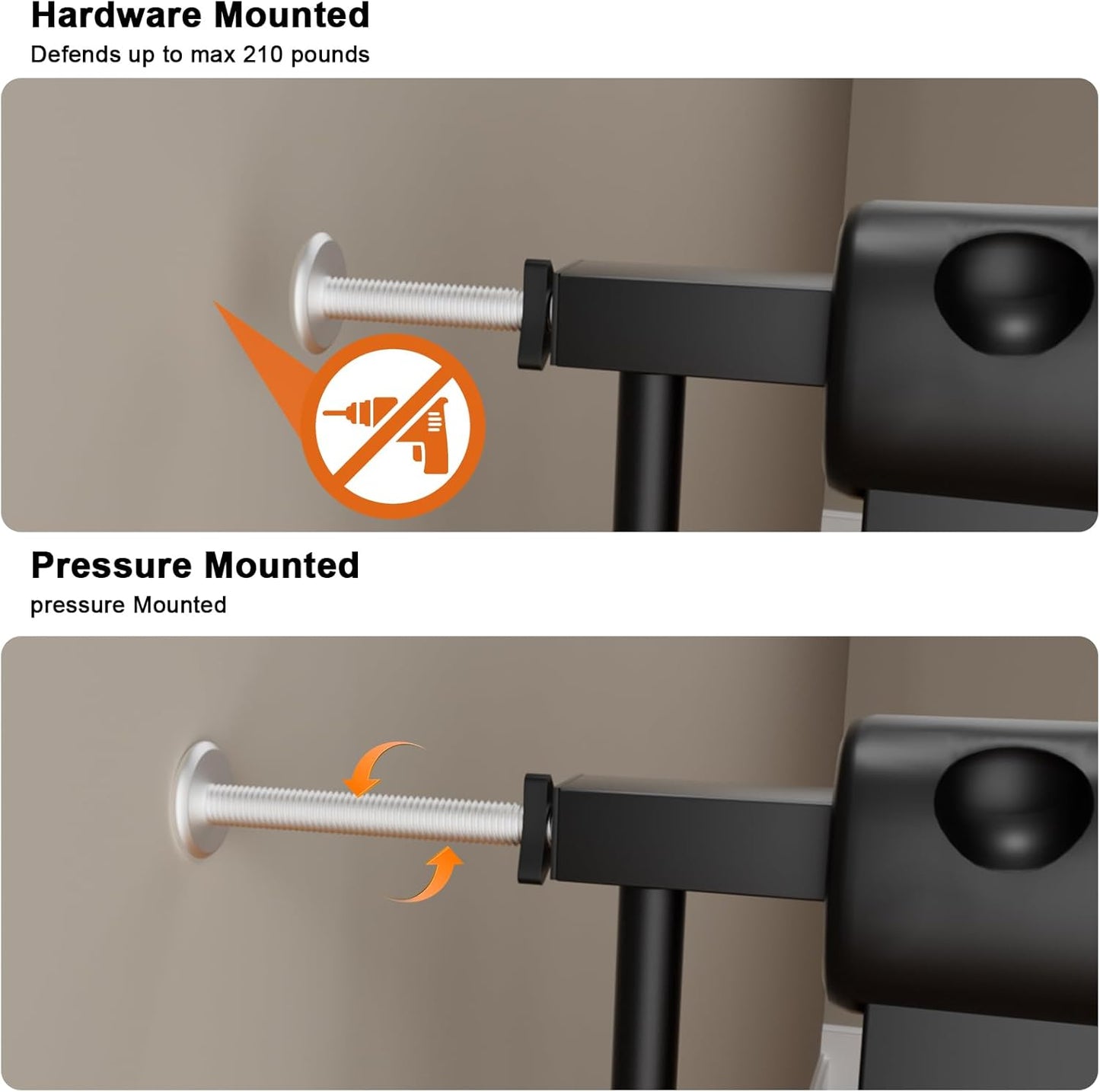 HOOEN 30" Tall Extra Wide Baby Gate for Stairs Doorways 57.5 to 62 Inch Large Long Dog Gates Tension Baby Gate Walk Through Child Gates for Kids or Pets Indoor Safety Gates