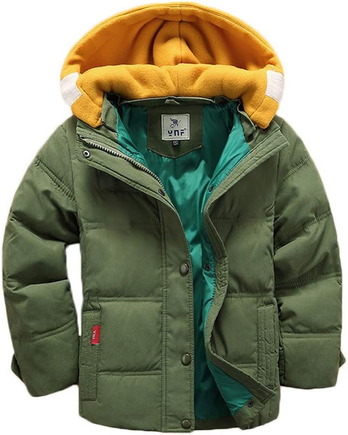 Vinmin Kids Winter Latest Thicken Hooded Jacket Warm Quilted Coat Casual Outdoor Cool Cute for Boys Girls Autumn Spring