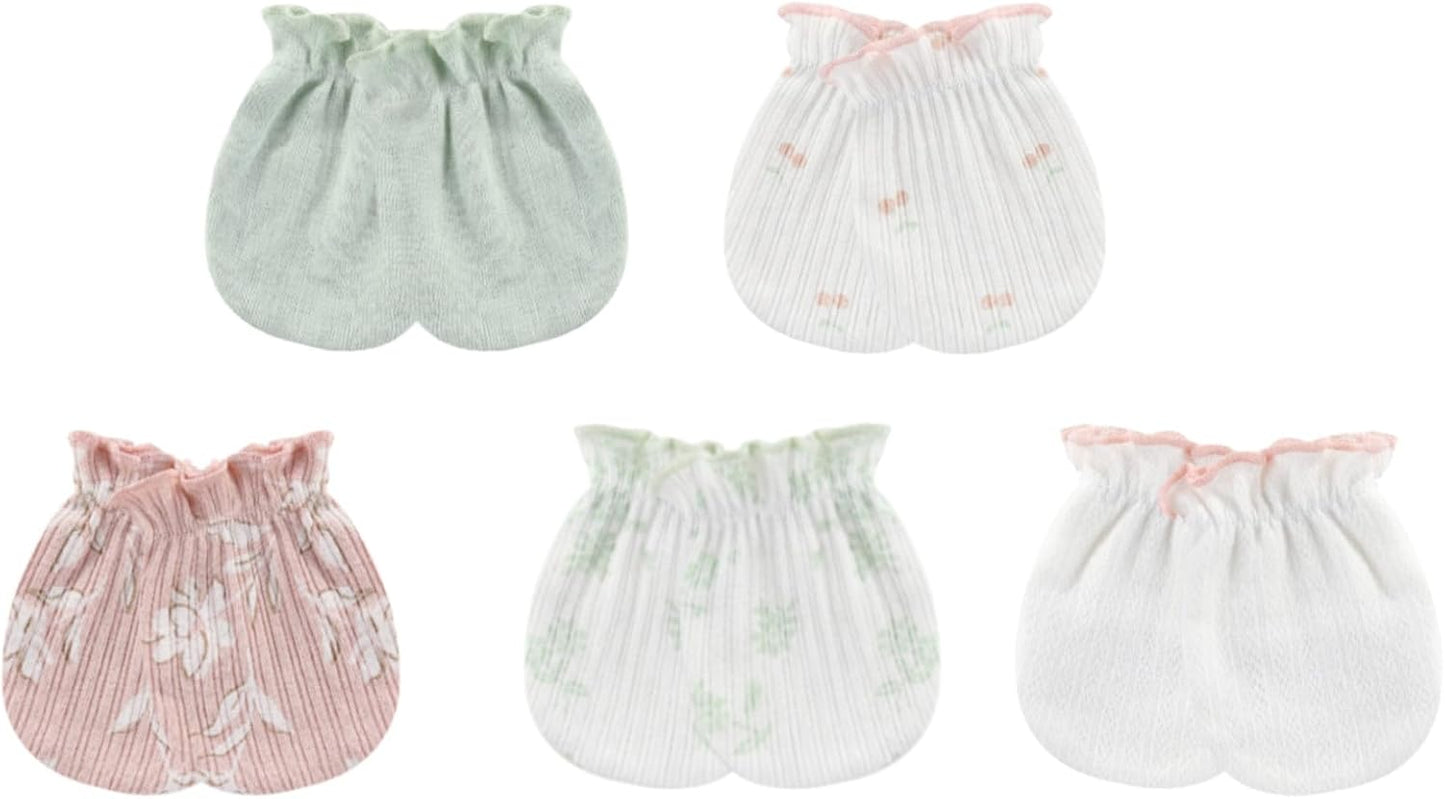 Newborn Baby Boy Girl Caps Mittens Socks Set Cotton Baby Essentials Accessories (Hats+Gloves+Socks)