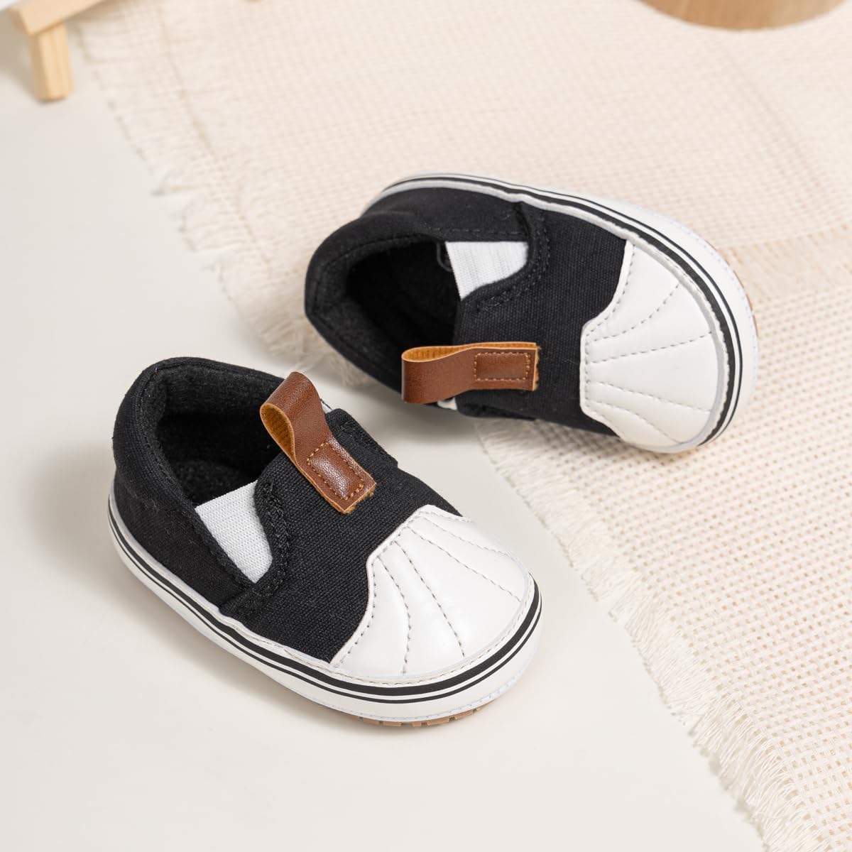 Morbido Infant Baby Boys Girls Canvas Sneaker Toddler Slip On Anti Skid Newborn First Walkers Candy Shoes for 0-18 Months