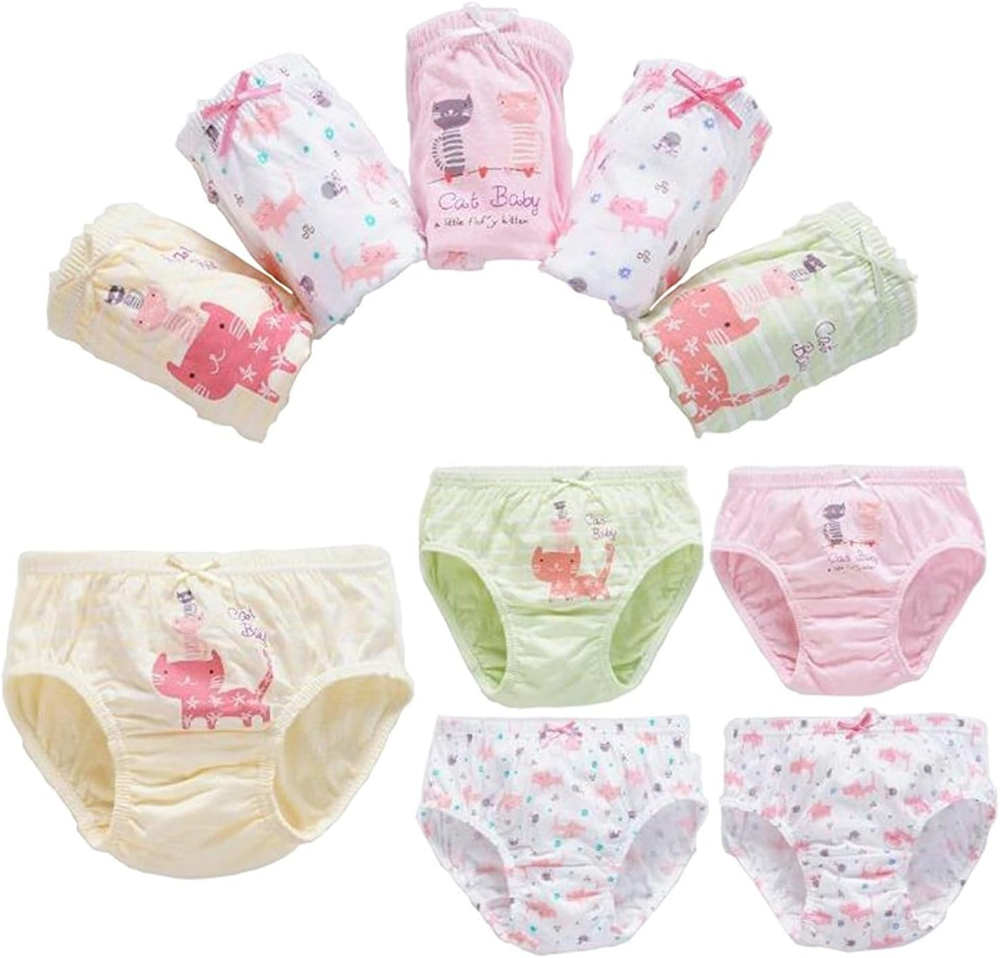 CHUNG Toddlers Little Girls Cotton Briefs Panties Pack of 5/6 Print Underwear 2T-10Years