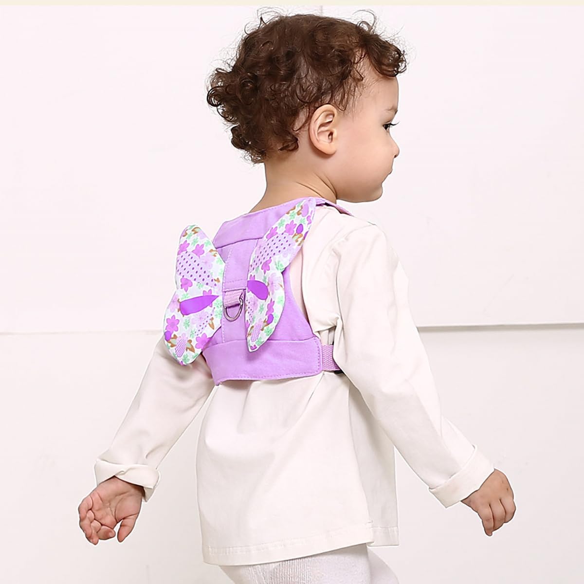 Anti Lost Toddler Harness - Butterfly Baby Leash and Wrist Link with Lock, Child walking Harness Assistant for Girls, Cute Traction Safety Leash for Kids, Holiday Travel Christmas Gift, Purple