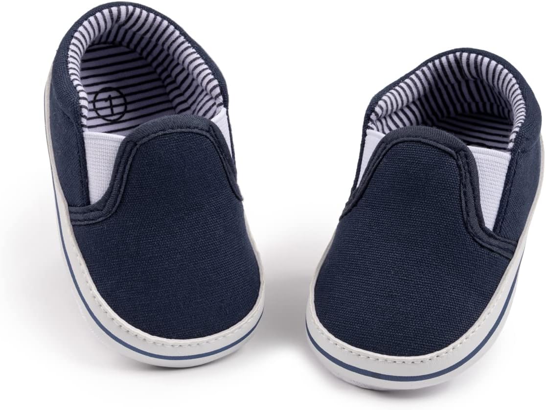 Morbido Infant Baby Boys Girls Canvas Sneaker Toddler Slip On Anti Skid Newborn First Walkers Candy Shoes for 0-18 Months