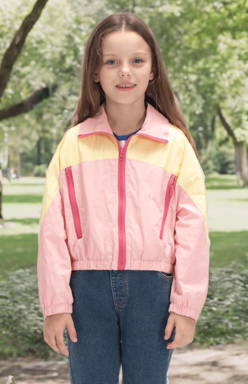 WELAKEN Lightweight Jacket for Girls Kids & Toddler II Girls' Print Water-Resistant Jacket