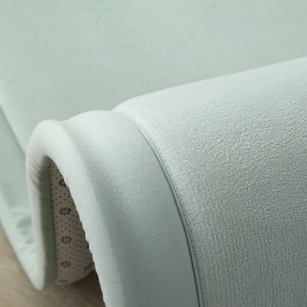 Loartee Coral Velvet Crawling Rugs (4'11"x6'7", Light Green) for Toddler Children Play Area Rugs Yoga Mat Exercise Pads Carpet