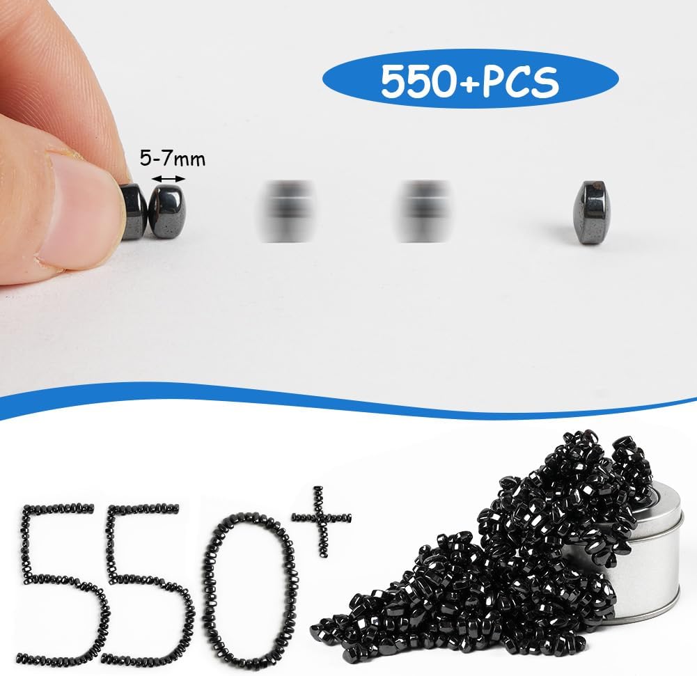 Magnetic Balls, Ferrite Putty, Over 550 PCS Ferrite Magnetic Putty Sensory Toys, Fidget Toys for Adults, Desk Magnetic Beads Desk Toys for Office Stress/Anxiety Relief with Box (Black)