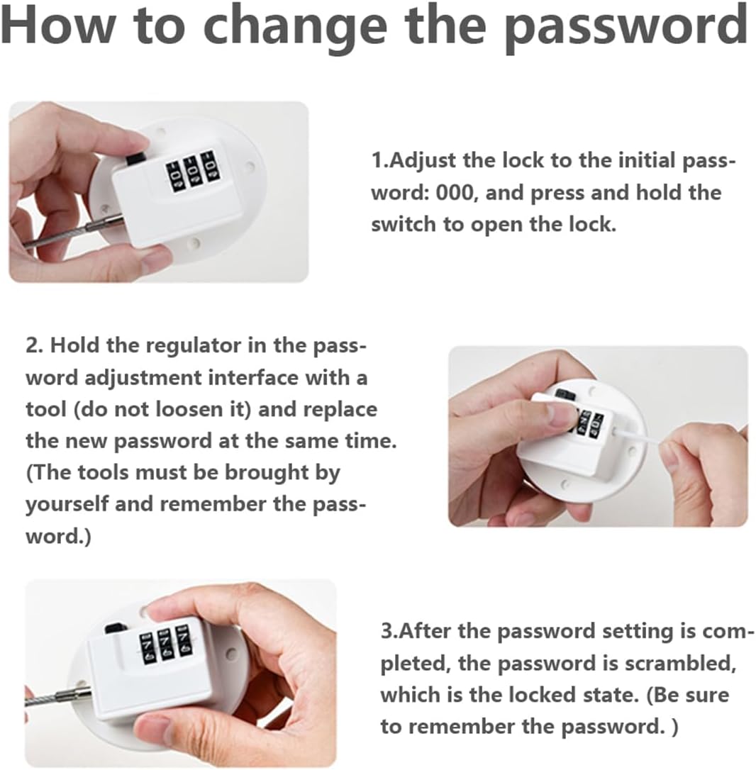 Heavy Duty Combination Refrigerator Lock (2 Pack) - Fridge Lock for Fridge, Cabinets, Drawers, Window and Cabinet Locks Baby Proofing, Strong Non-Marking Adhesive No Drilling (White)