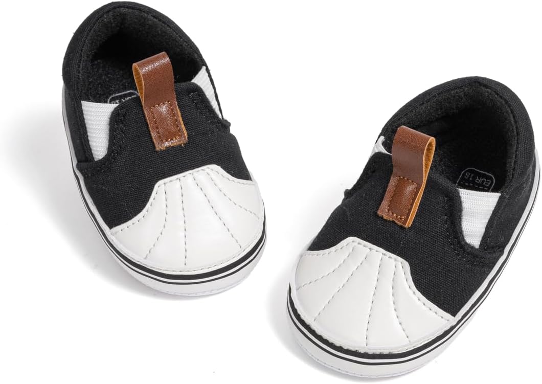 Morbido Infant Baby Boys Girls Canvas Sneaker Toddler Slip On Anti Skid Newborn First Walkers Candy Shoes for 0-18 Months