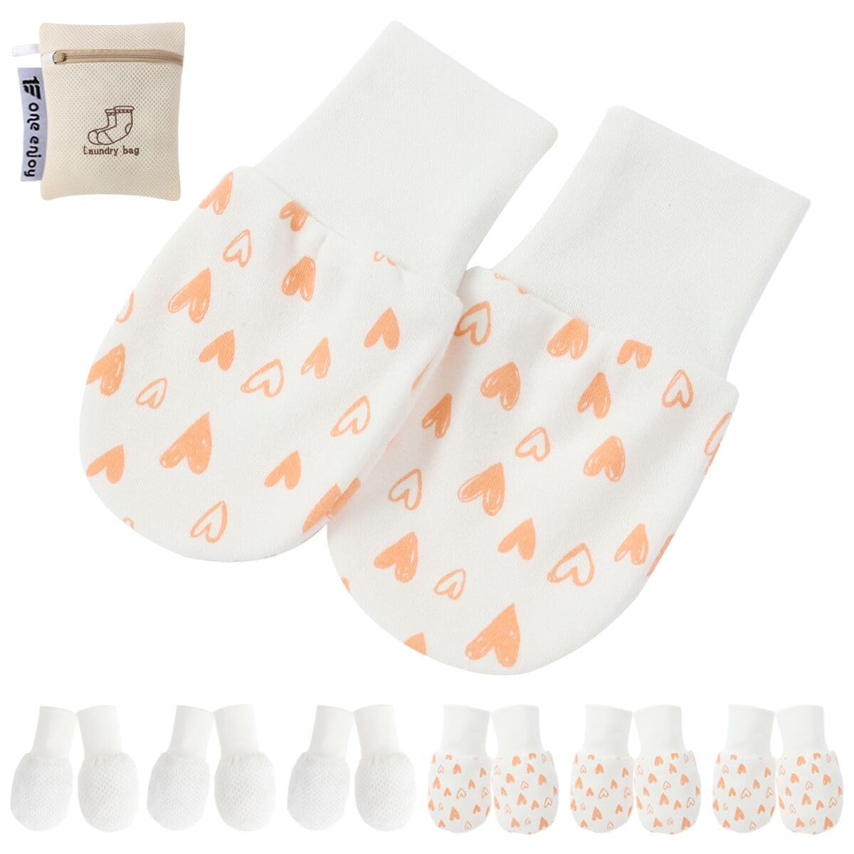 Newborn Baby Girl Mittens Anti Scratch Baby Mittens No Scratch Mittens Baby Gloves for 0-6 Months Baby Girls (6 Pairs)
