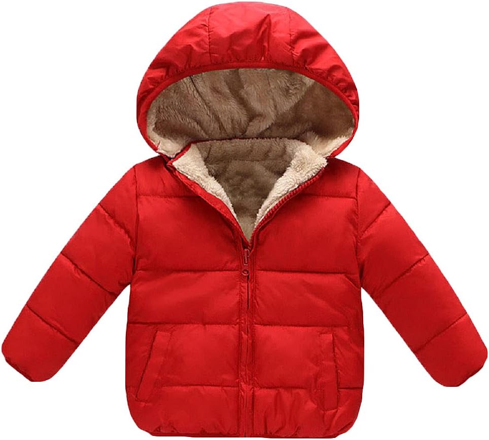 Baby Girls Boys' Winter Fleece Jackets With Hooded Toddler Cotton Dress Warm Lined Coat Outer Clothing