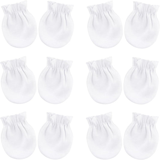 BQUBO Newborn Infant Toddler Mittens No Scratch Cotton Elastic Wrist Gloves Hypoallergenic for 0-6 Months Baby Boys Girls