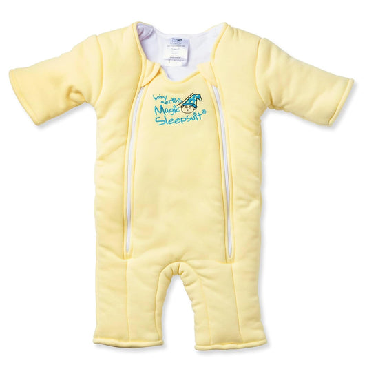 Magic Sleepsuit Baby Merlin's Cotton Baby Swaddle Transition Product - Soft and Cozy Design, Double Zipper for Easy Diaper Changes, Promotes Safe Sleep, 3-6 Months - Yellow - Large 18-21lbs