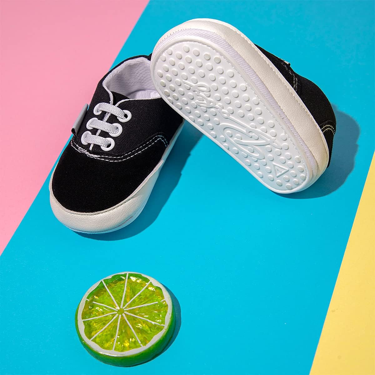 Morbido Infant Baby Boys Girls Canvas Sneaker Toddler Slip On Anti Skid Newborn First Walkers Candy Shoes for 0-18 Months