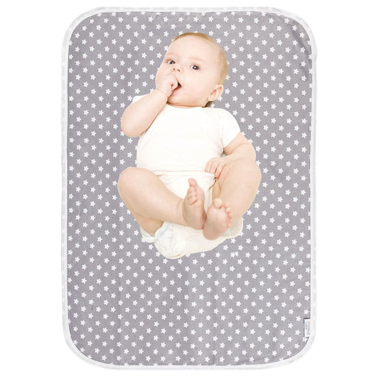 Baby Diaper Changing Pad, 21 5/8" x 31.5" Waterproof Changing Pad Liners - Reusable Soft and Absorbent Portable Changing Mat(Star1PCS)