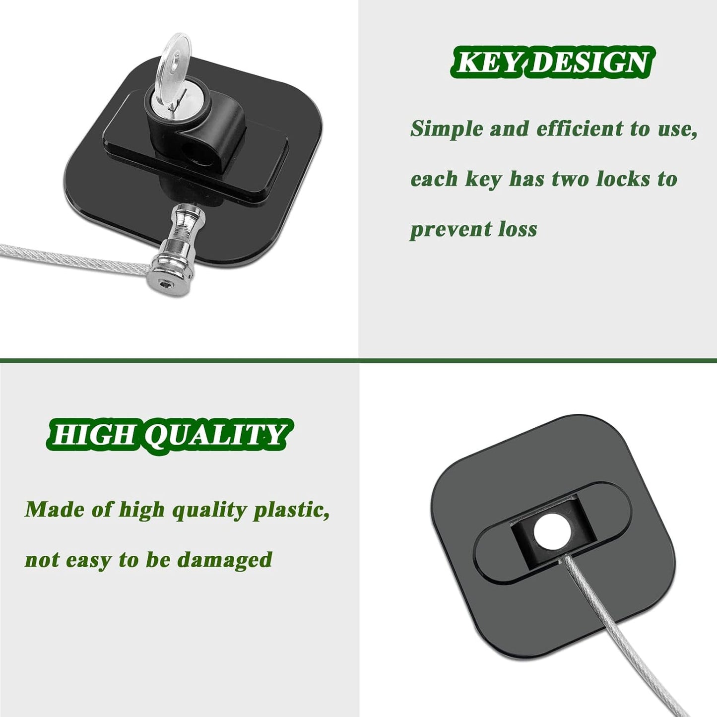 Refrigerator Lock with Key, Fridge Locks,Lock for Fridge Freezer, Cabinets and Drawers, Air Oven Air Fryer, Closets, Windows, 2 Pack Refrigerator Lock with 4 Keys(Black)