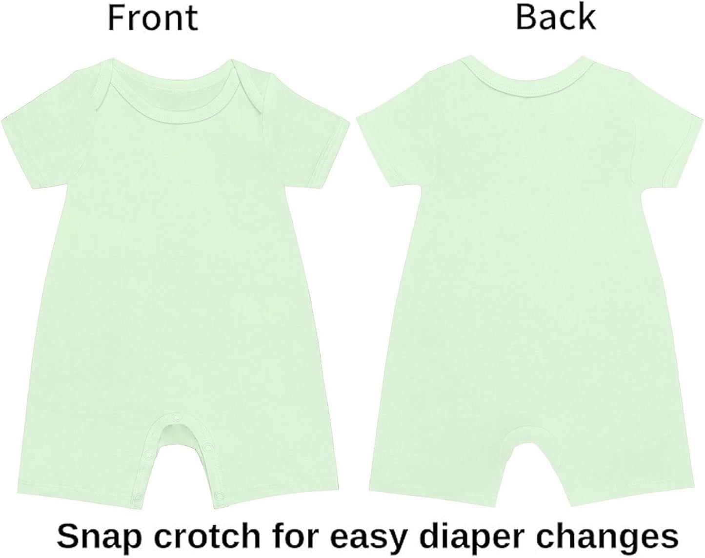 GUISBY Rayon Baby Pajamas, Short Sleeve Footless Rompers, Snap Closure Sleeper for Boy Girls