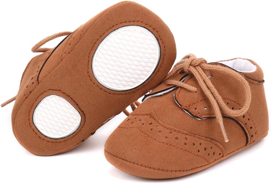 LONSOEN Baby Girls Boys Loafers Prewalker Dress Crib Shoes