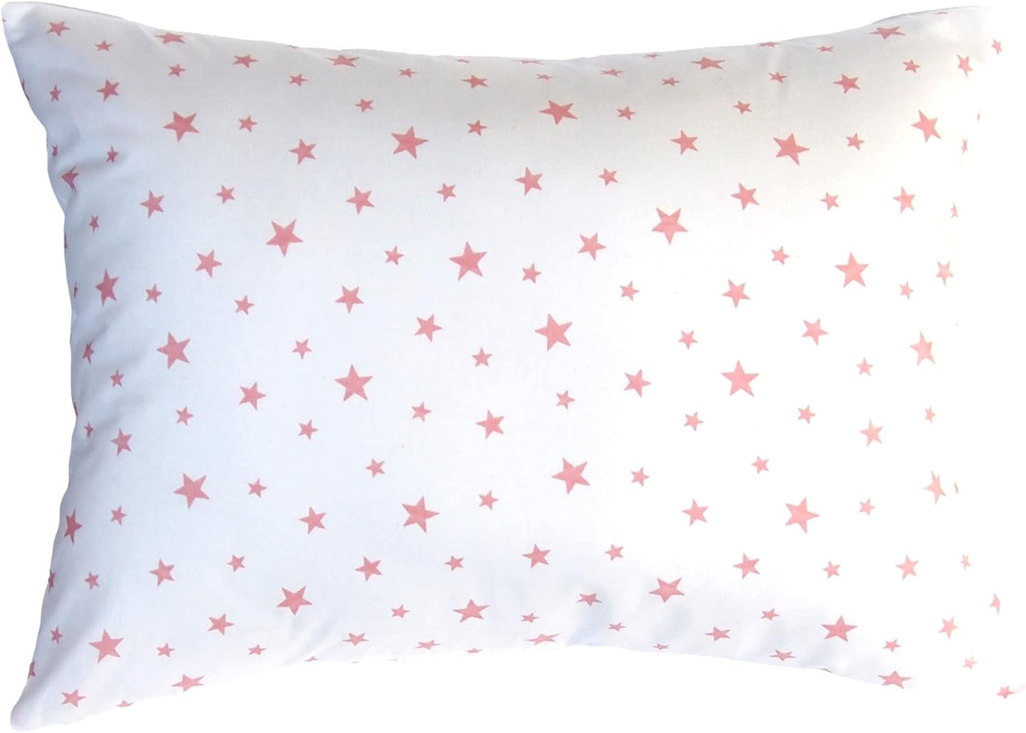 13x18 Toddler Pillowcase Cotton - Toddler Pillowcase Star, White Travel Pillow Case Cover, Toddler Breathable Pillow Case Star - Pink Stars on White