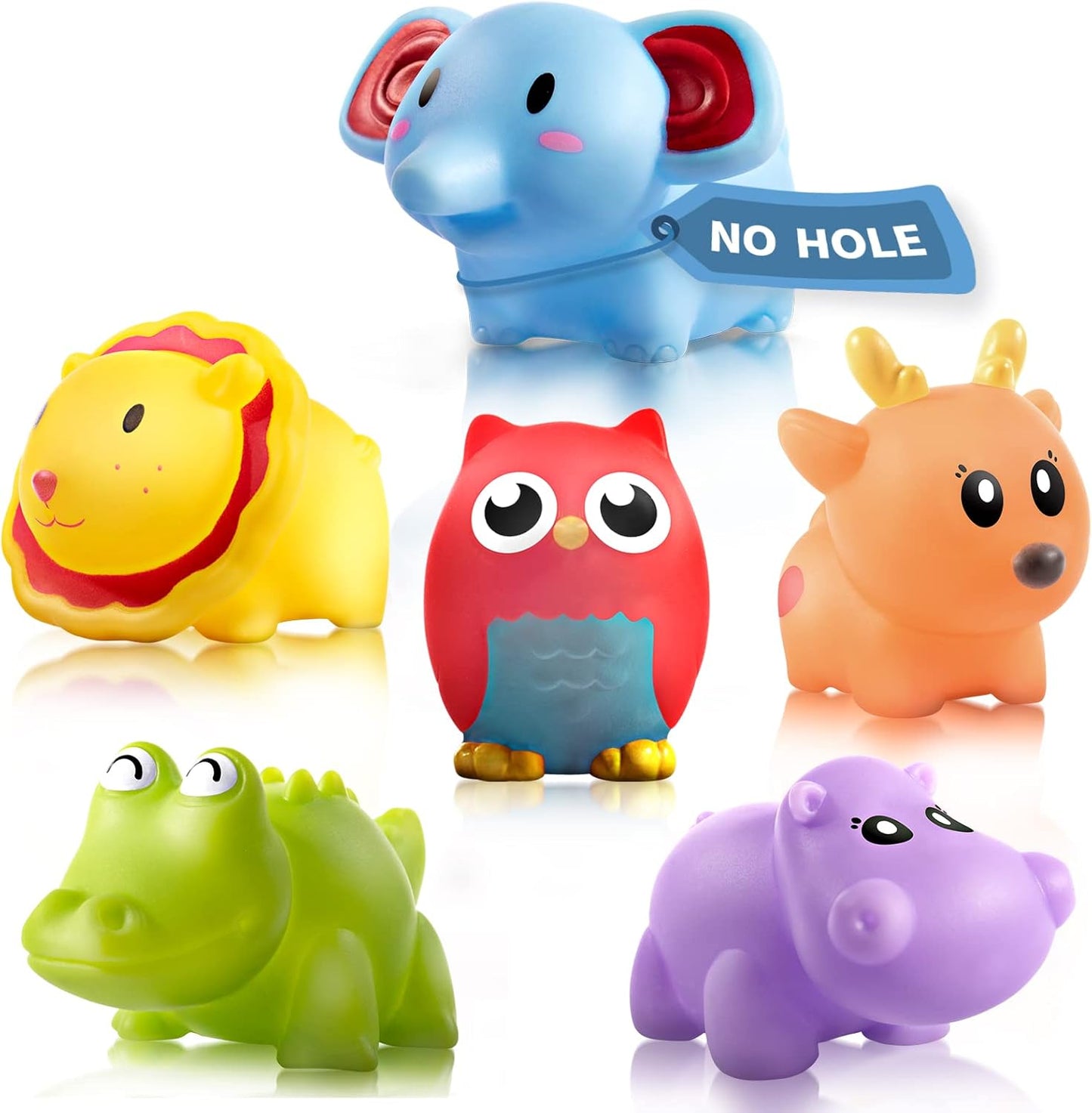 Hely Cancy Infant Bath Toys for 18 Months - No Hole Animal Bathtub Toys, Baby Bath Tub Toys