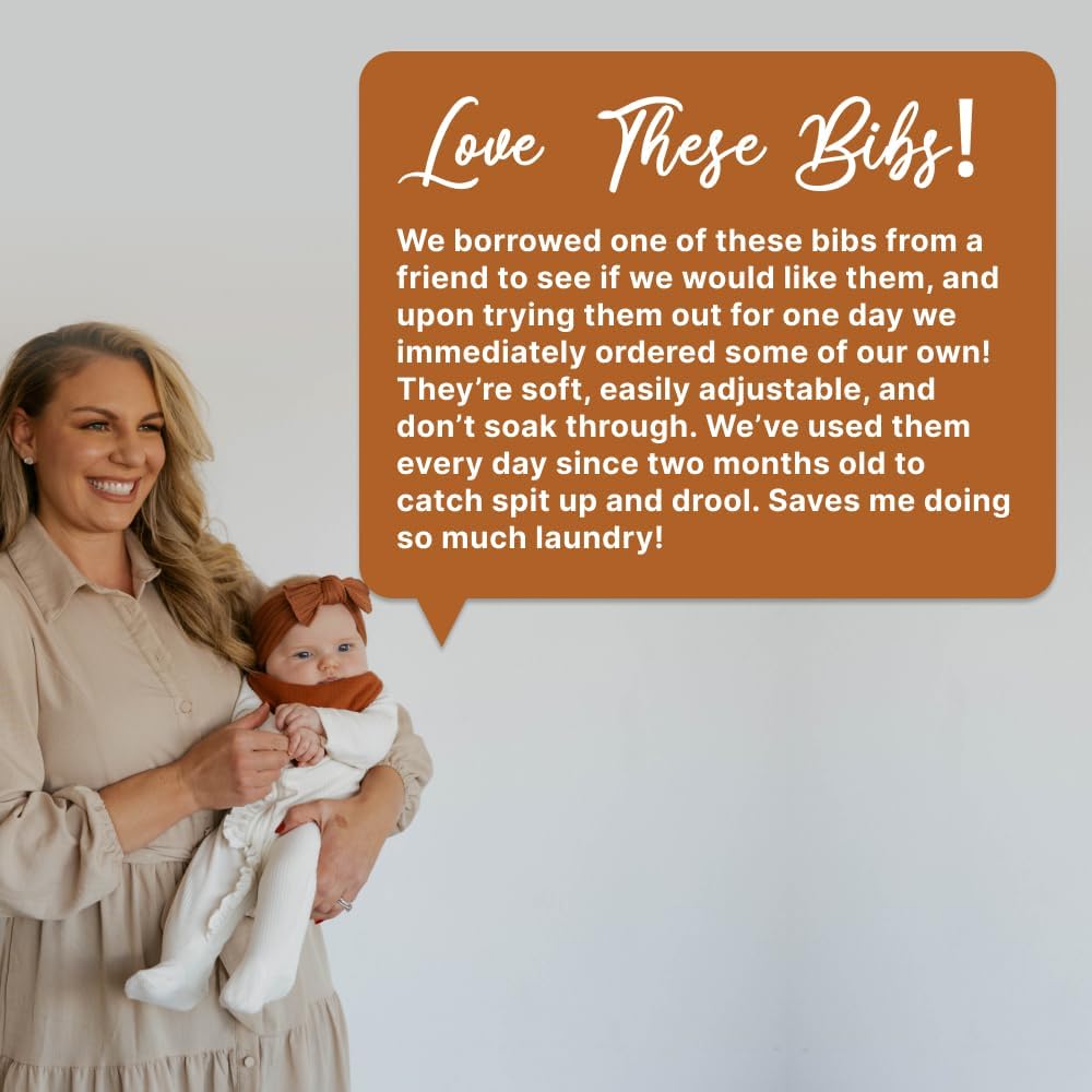 Parker Baby Muslin Bandana Drool Bibs | 100% Soft Muslin Cotton, Absorbent & Adjustable | Stylish Teething & Drooling Bibs