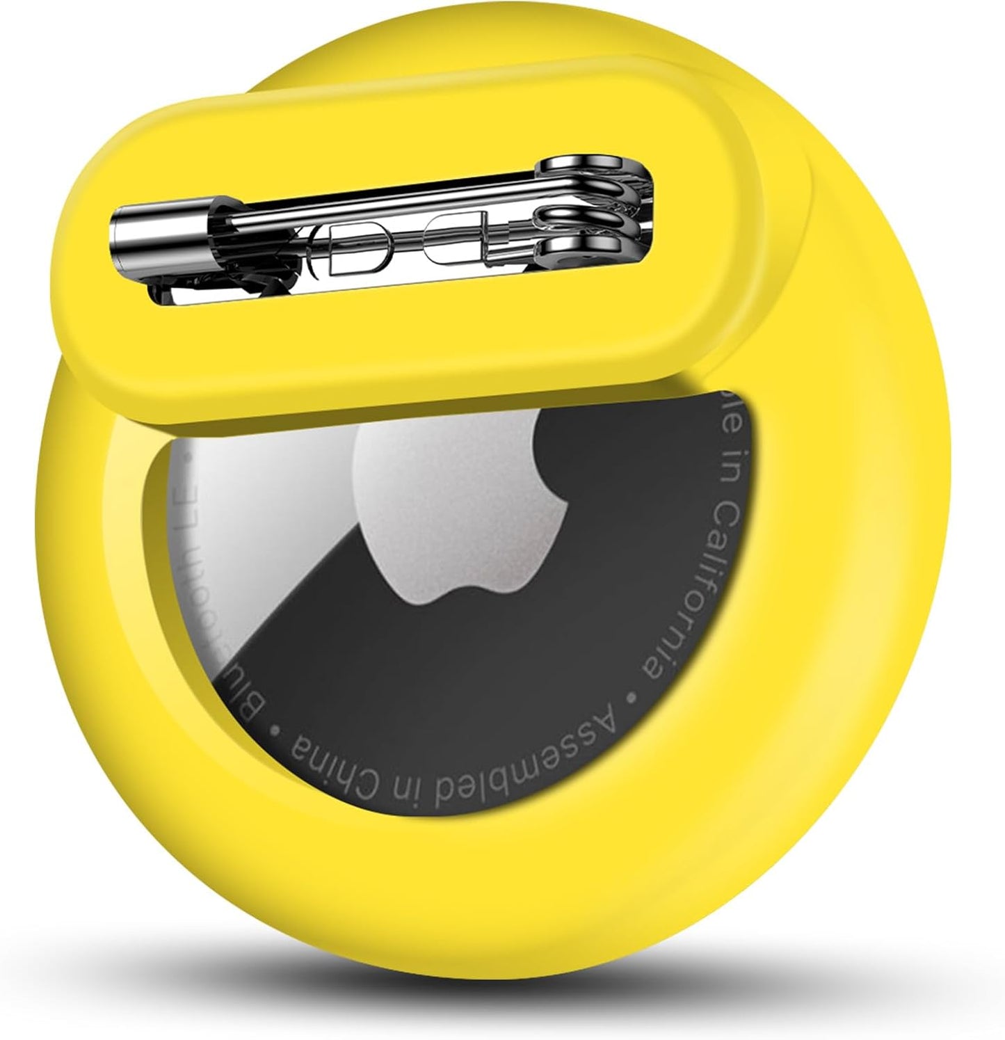 Tracker Holder for AirTag with Pin, Safe Hidden Lightweight GPS Tracker for Kids Compatible with Apple Air Tags for Child, Elderly, Pets Collar, Shoes (Yellow, 1 Pack)