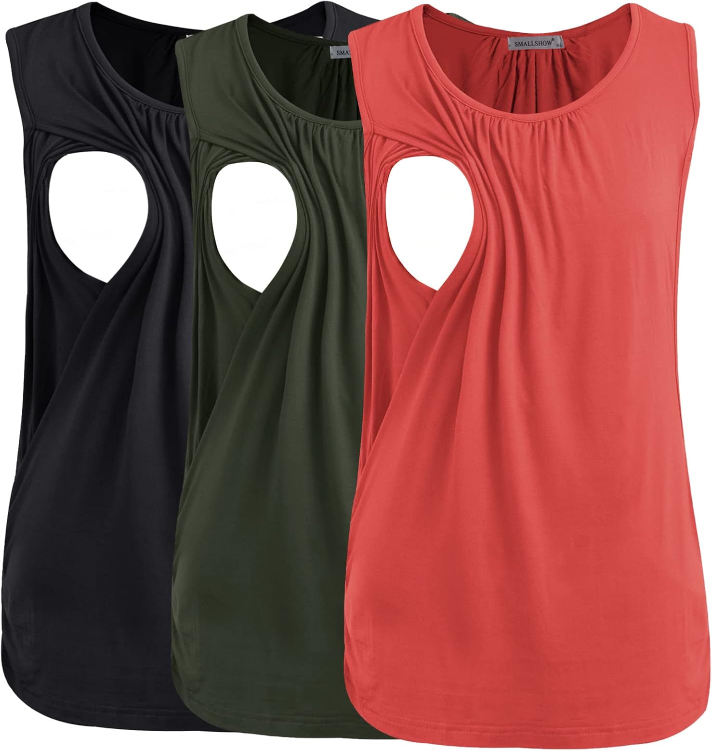Smallshow Women's Maternity Nursing Tank Tops Breastfeeding Clothes 3-Pack
