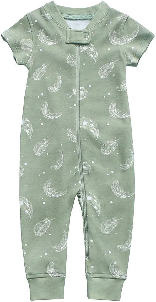 Owlivia Baby Boy Romper, Unisex Short-sleeve Summer Outfit, 100% Organic Cotton Girl One-Piece Jumpsuit