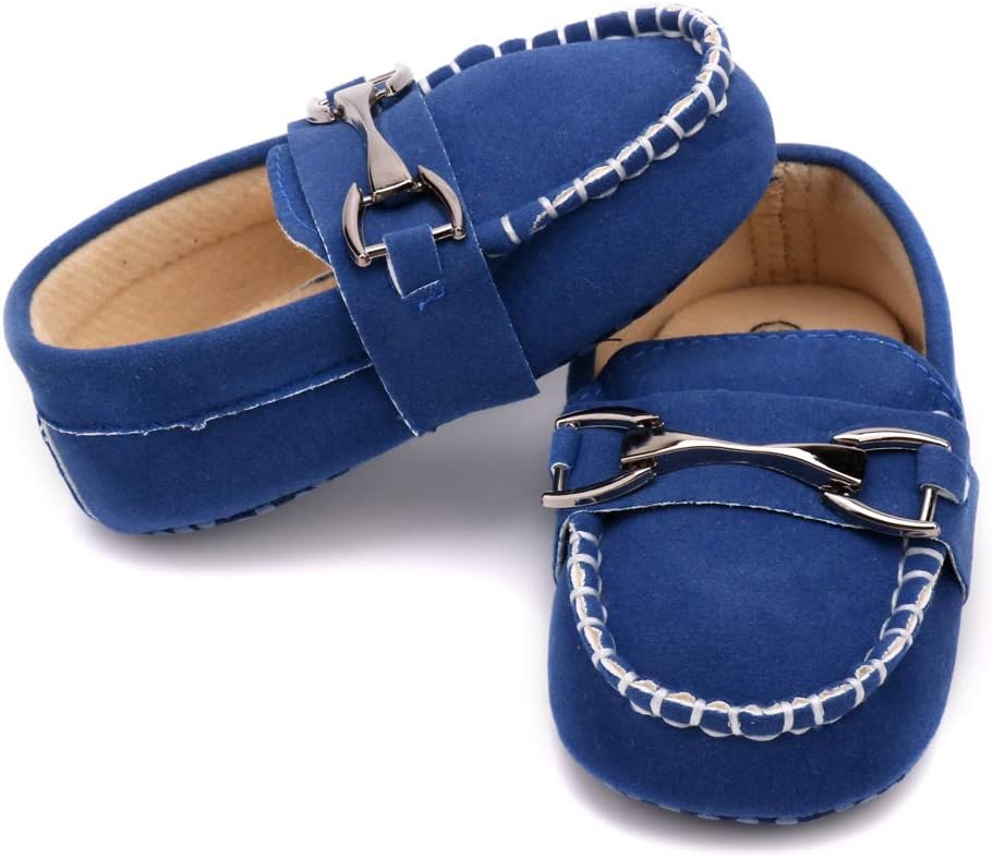 LONSOEN Baby Girls Boys Loafers Prewalker Dress Crib Shoes