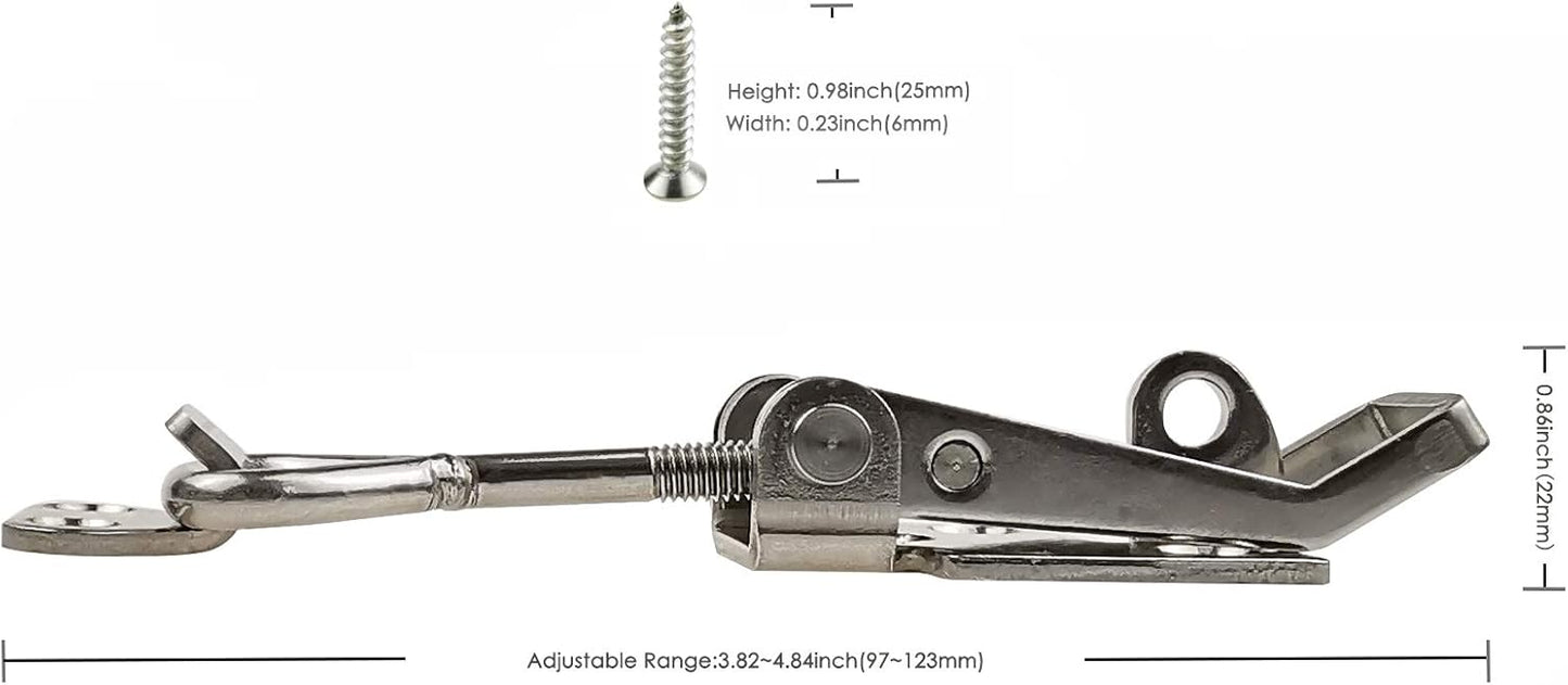 Adjustable Buckle Cabinet Boxes Lever Handle Toggle Catch Latch Lock with Screws,2 Pcs (SK-2S,Range:97-123mm)