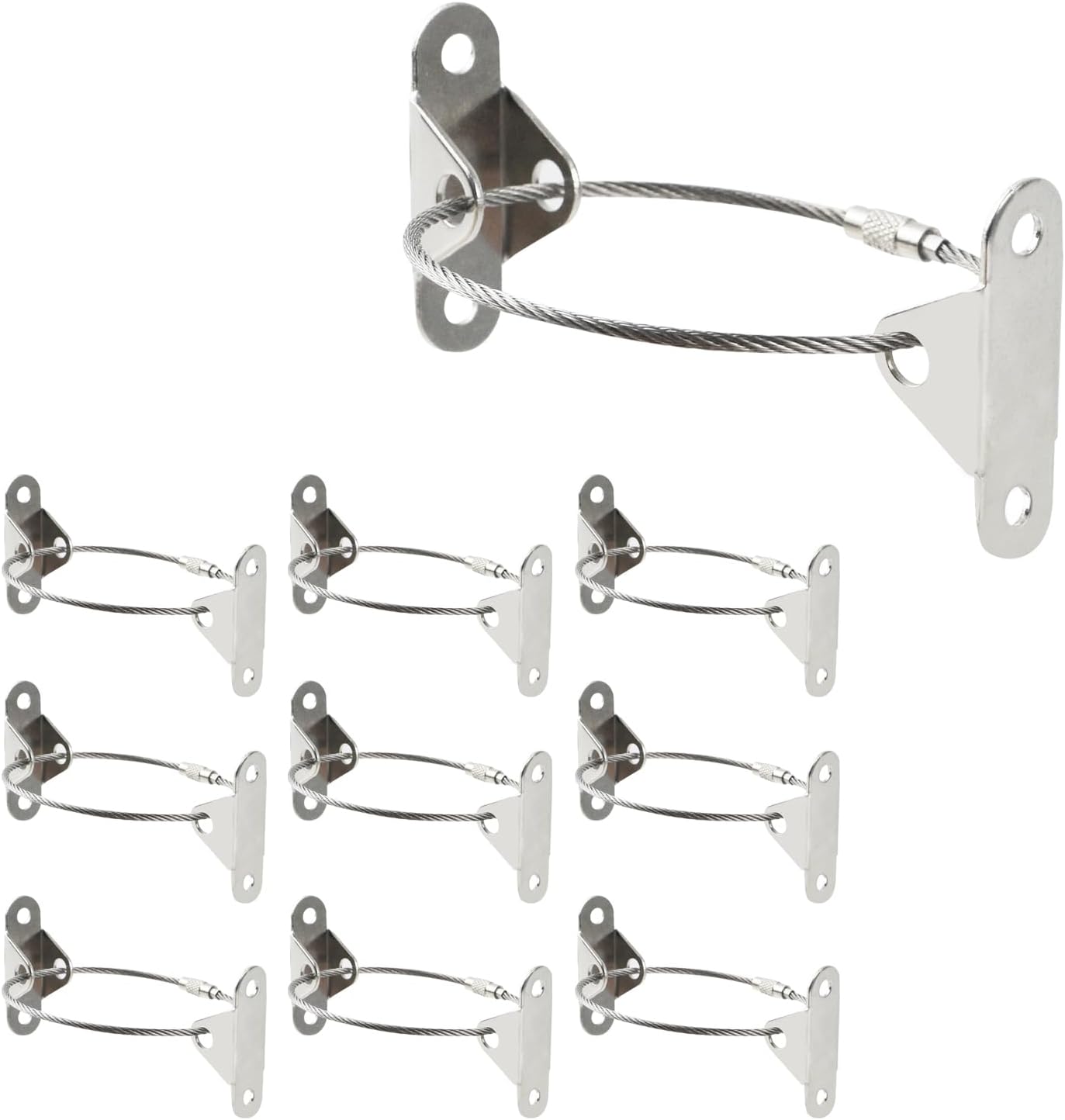 Oedema 10 Pcs Furniture Anchors Furniture Wall Anchors Anti Tip Furniture Straps Furniture Dresser Wall Safety Anchor, Silver