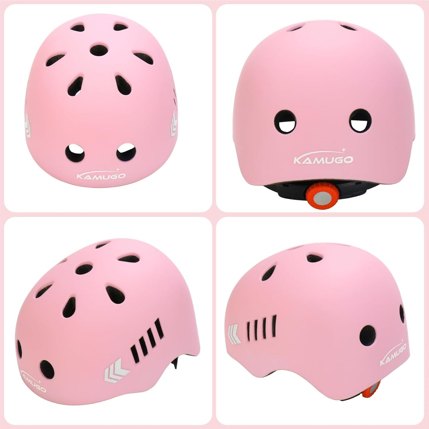 KAMUGO Kids Bike Helmet Set, Toddler Helmet for Ages 2-8 Boys Girls with Sports Protective Gear Set Knee Elbow Wrist Pads for Skateboard Cycling Scooter Rollerblading