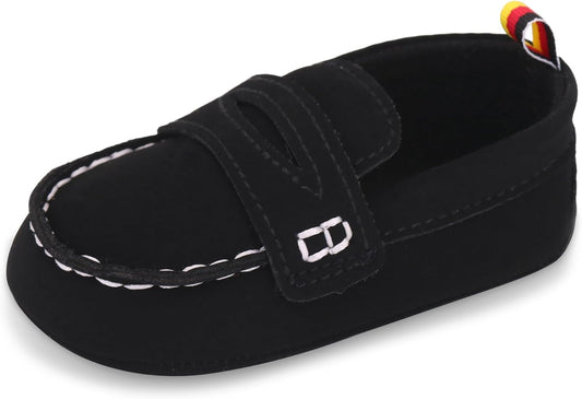 LONSOEN Baby Girls Boys Loafers Prewalker Dress Crib Shoes