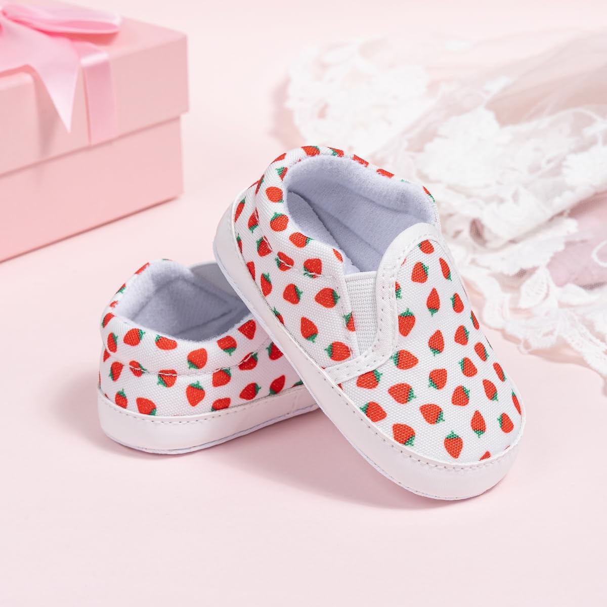 Morbido Infant Baby Boys Girls Canvas Sneaker Toddler Slip On Anti Skid Newborn First Walkers Candy Shoes for 0-18 Months