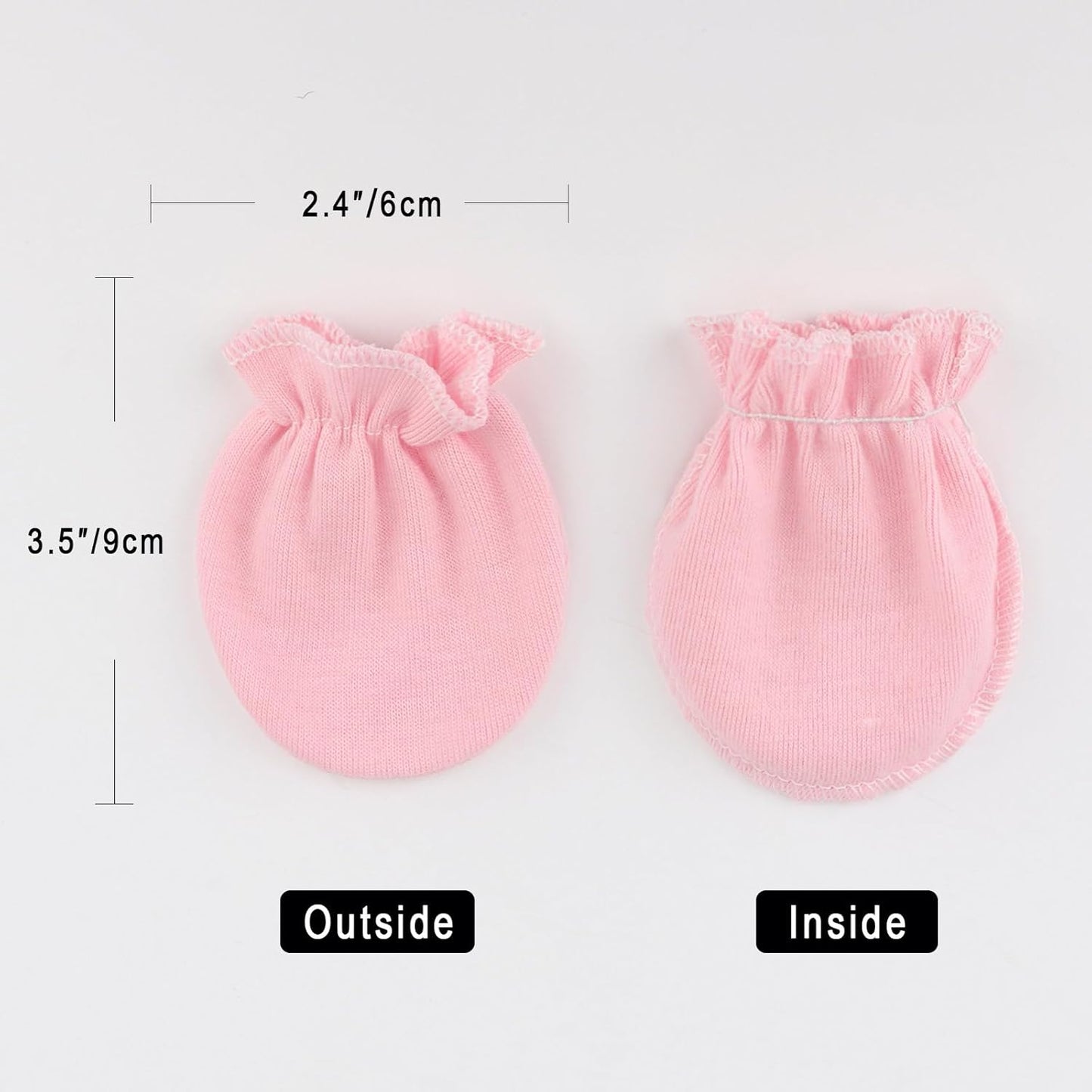 BQUBO Newborn Infant Toddler Mittens No Scratch Cotton Elastic Wrist Gloves Hypoallergenic for 0-6 Months Baby Boys Girls