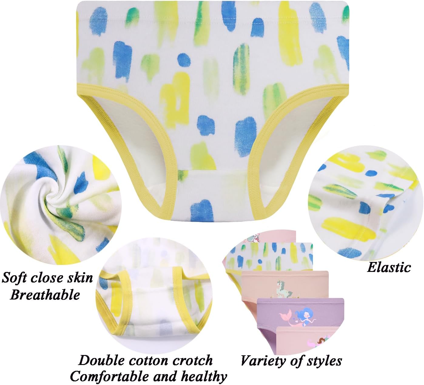 Boboking Soft Cotton Underwear Toddler Girls'Briefs Soft Undies