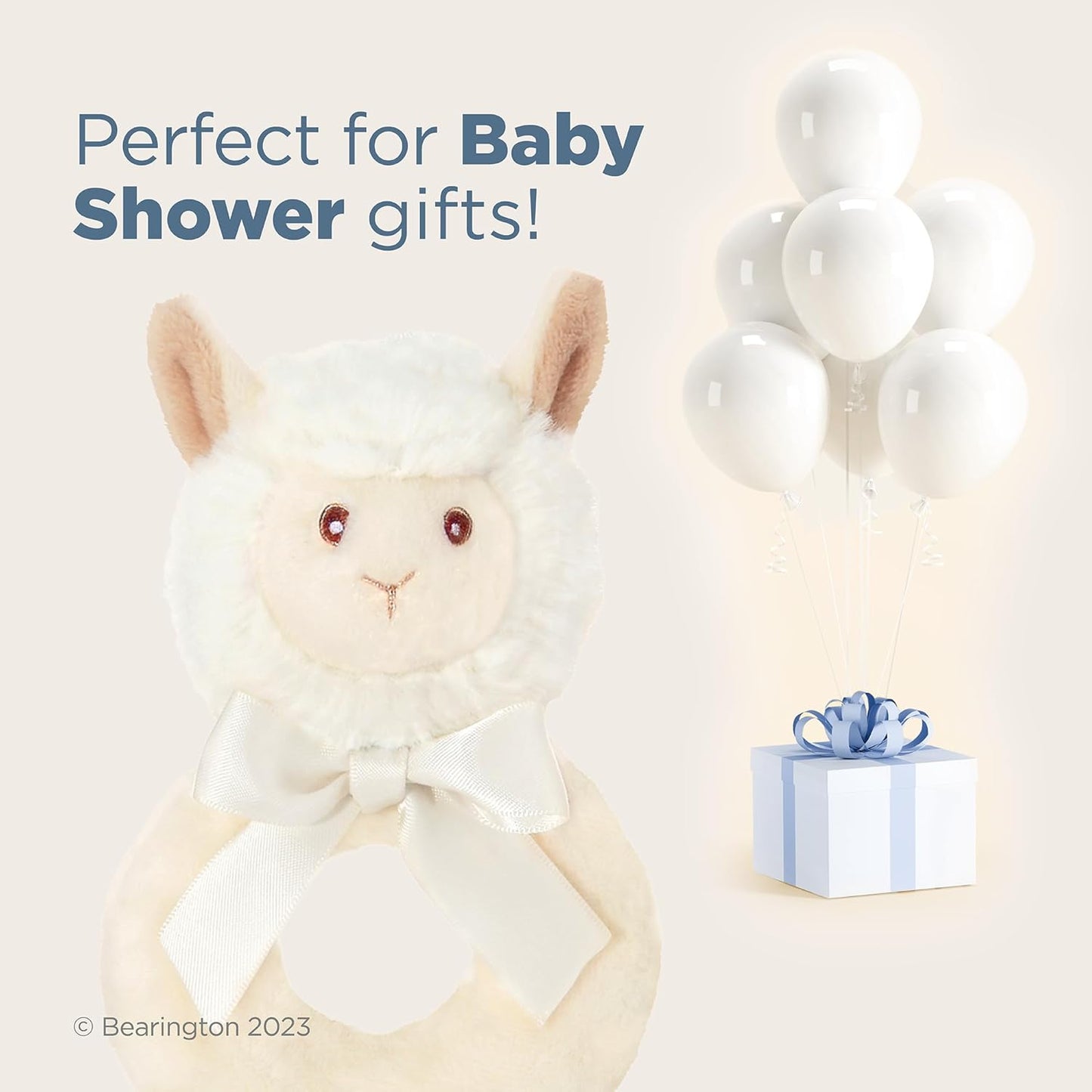 Bearington Collection Baby Lil’ Alma, 5.5 Inch Plush Llama Stuffed Animal Soft Rattle