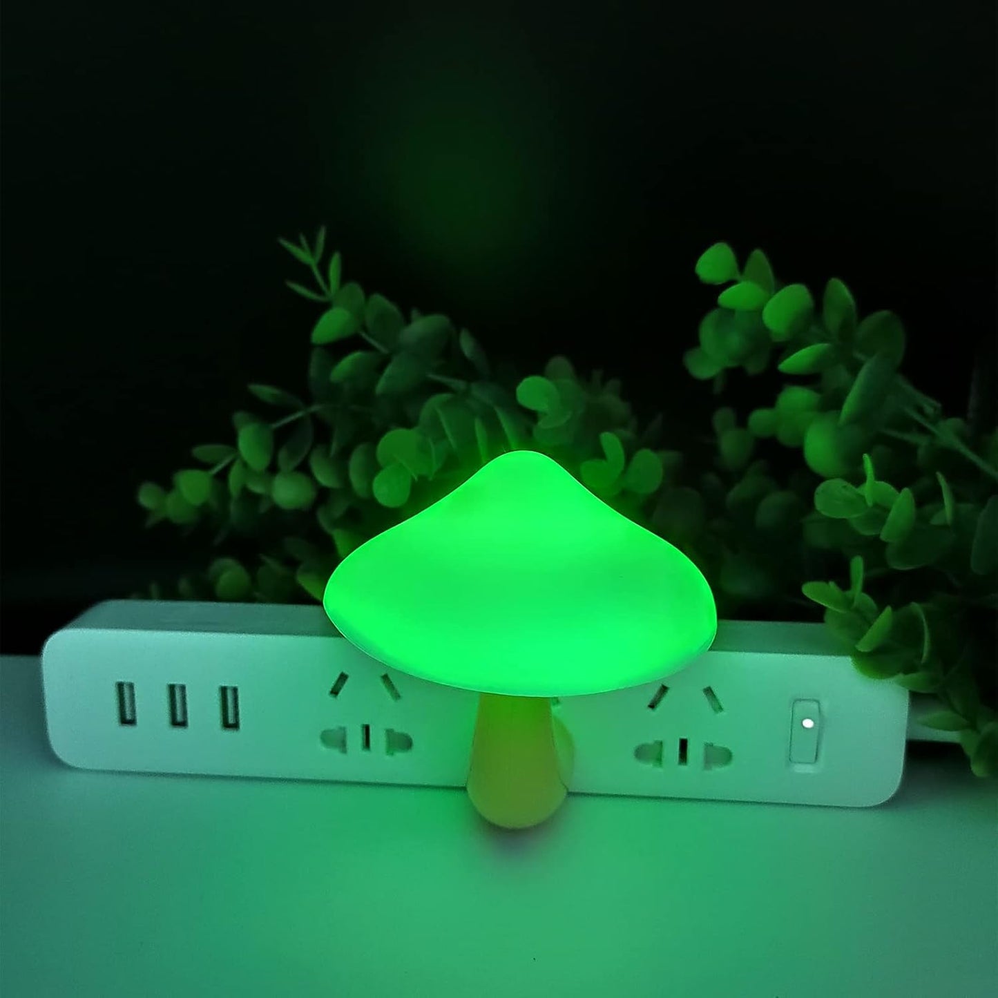 AUSAYE 3 Pack Sensor LED Night Light Plug in Lamp Mushroom Night Light for Adults Kids NightLight Bedroom,Bathroom,Toilet,Hallway,Stairs,Kitchen,Basement Green
