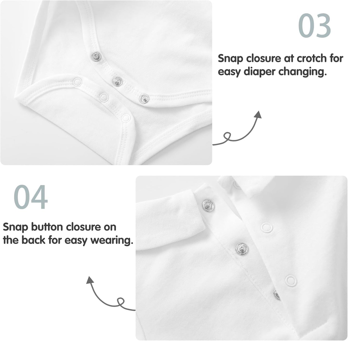 pureborn Baby Boys Girls Bodysuit Super Soft Cotton Romper 0-24 Months