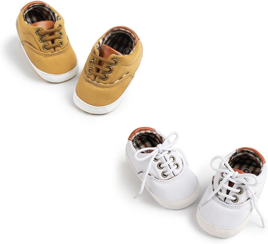 Morbido Infant Baby Boys Girls Canvas Sneaker Toddler Slip On Anti Skid Newborn First Walkers Candy Shoes for 0-18 Months
