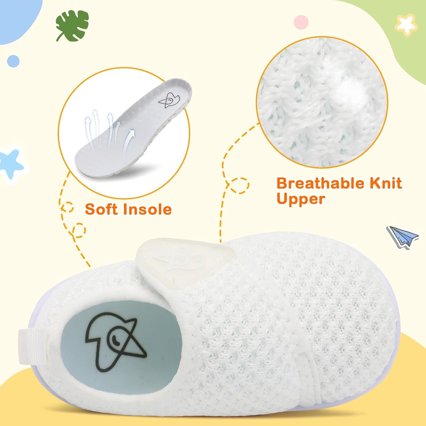 LeIsfIt Baby Shoes Boys Girls First Walking Shoes Non-Slip Infant Sneakers Lightweight Slip-on Crib Sneakers for First Walkers