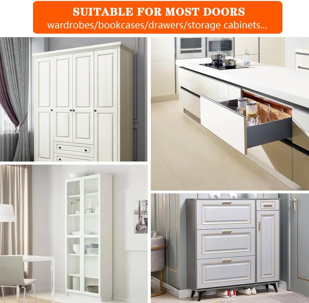 8 Pack Cabinet Latch Double Roller Catch for Cupboard Closet Cabinet Door Latches and Catches, Bronze