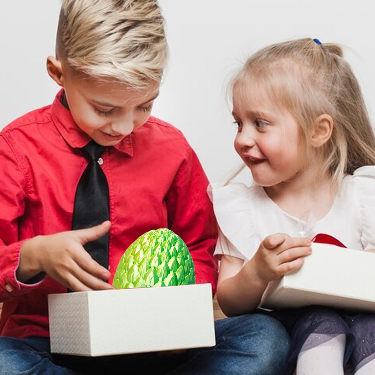 3D Prited Dragon,3D Printed Dragon in Egg, Home Office Decor Executive Desk Toys， Fidget Toys for Adults and Kids (Green)