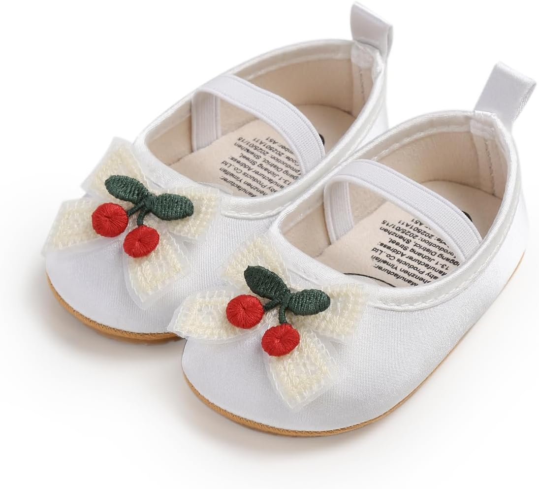 Baby Shoes Mary Jane Flats Non Slip Soft Sole Infant Toddler Sneakers First Walkers Party Christmas Dress Shoes