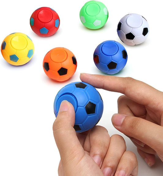 6Pc Random Color Soccer Ball Fidget Spinners -Hand Fidget Spinner Soccer Balls, Stress Relief Football Toys 3.5/5.5cm Rotatable Fidget Soccer Balls, Relief Vent Toys, Desk Toys, Novelty and Gag Toys