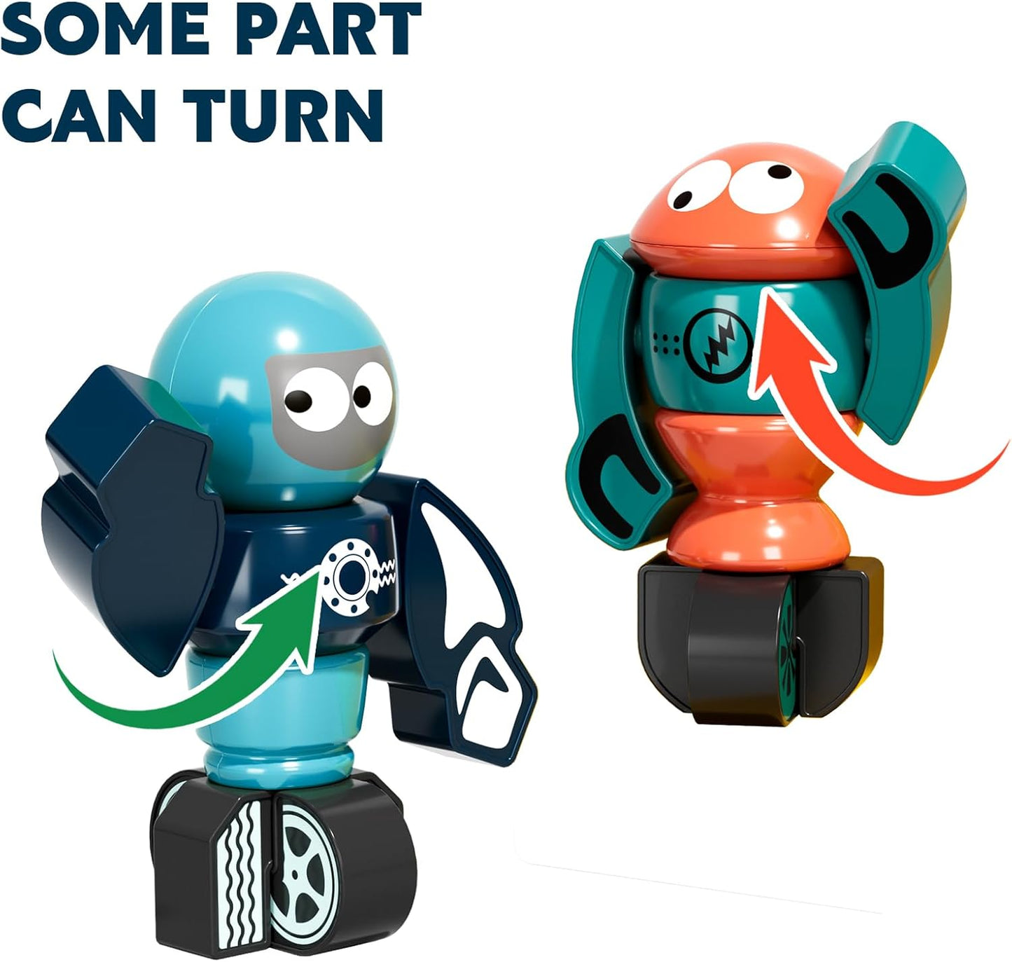 TEMI Magnets Robot Toy for 3 4 5 6 7 Year Old Boys - Transform Toys Planet Magnet Building Toys Stacking for Toddler, Learning Educational Christmas and Birthday Gifts for Kids Ages 3-7