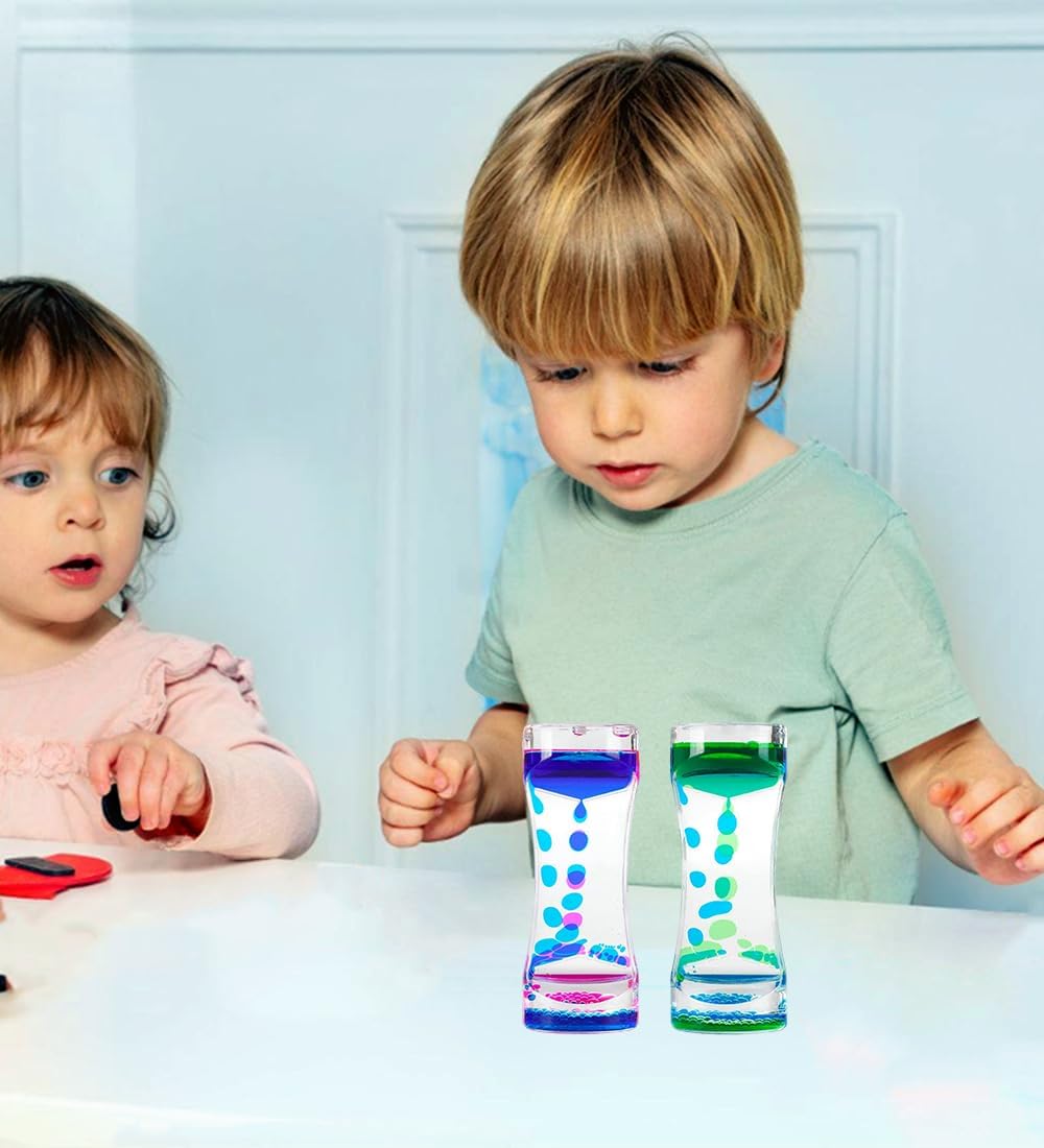 Liquid Motion Bubbler Colorful Oil and Water Sensory Toys Bubbler Timer ADHD Anxiety Autism Fidget Toy for Kids Calm Stress Relief Desk Toys for Office for Adults 5 Pack