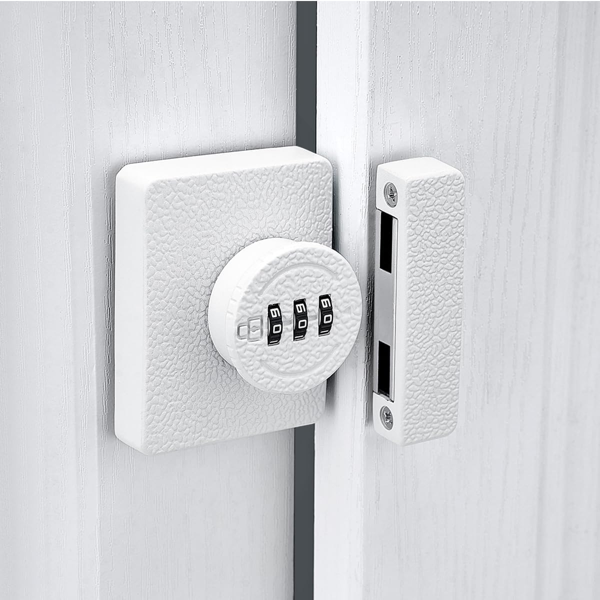White Cabinet Lock,3 Digit Password Keyless,Anti Pry Mechanical Password Lock,Protect Privacy,for Drawer,Cabinets,Locker, Closet,Windows,Sliding Door,Bathroom,and Garden